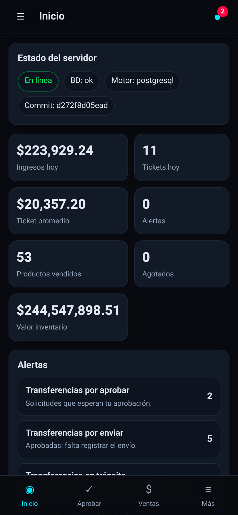 Aplicación móvil de DozBachg